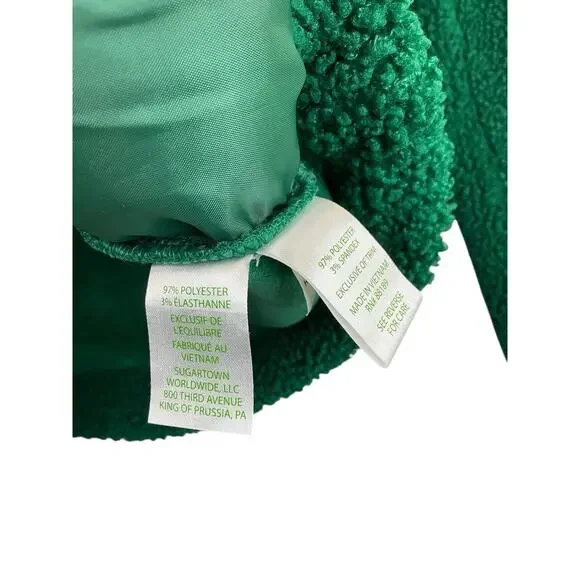 Lilly Pulitzer Sherpa Pullover Cozy Half Zip Pockets Green Size Small - Picture 10 of 14